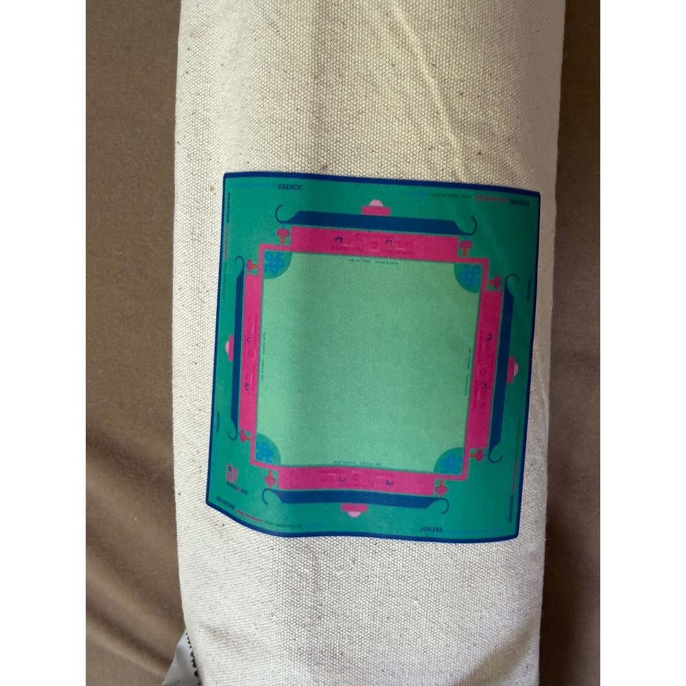 Oh My Mahjong Shangri-la Mahjong Mat Teal Pink Neoprene Game Mat with Carry Bag